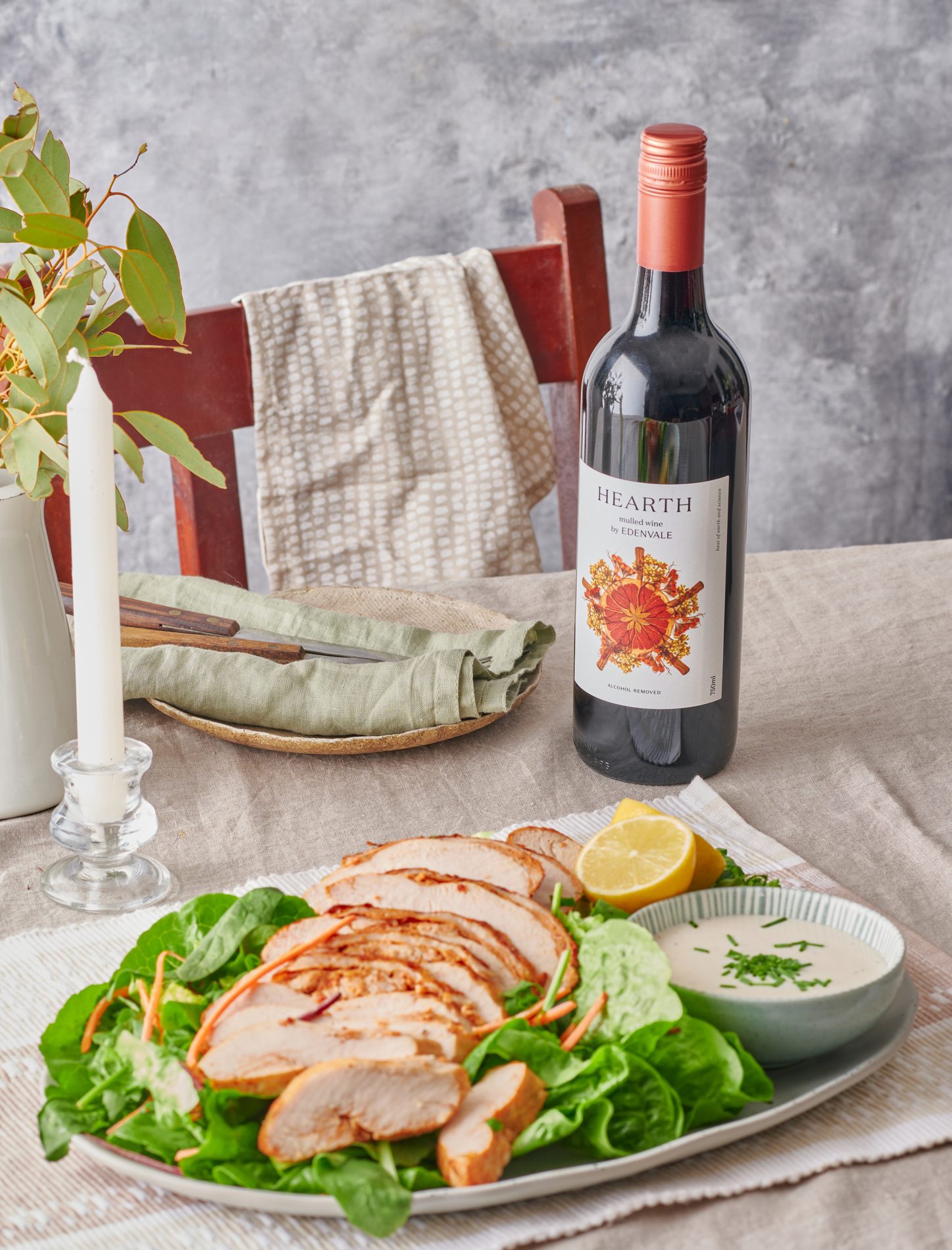Edenvale Hearth mulled wine on a set table