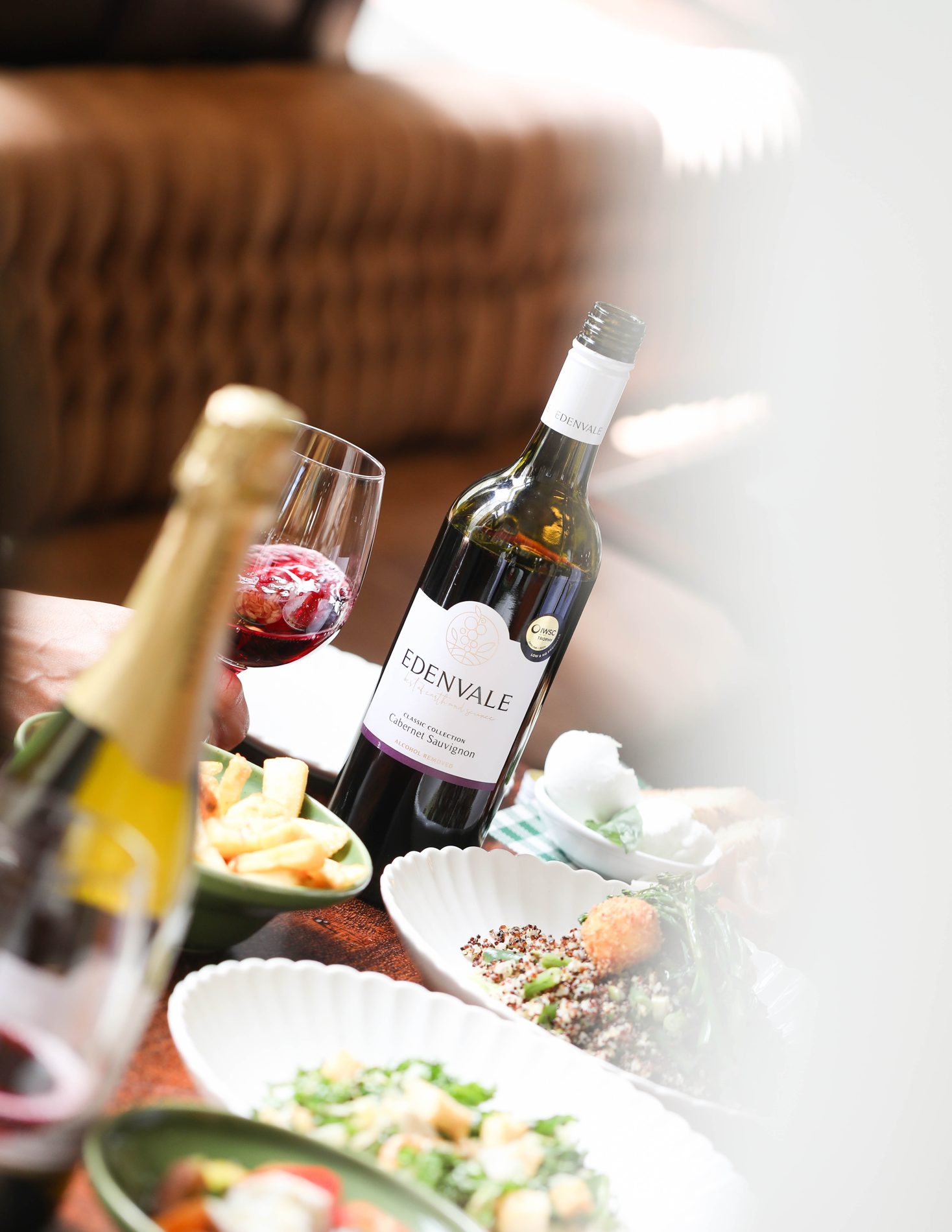 Edenvale Cabernet Sauvignon on a shared table