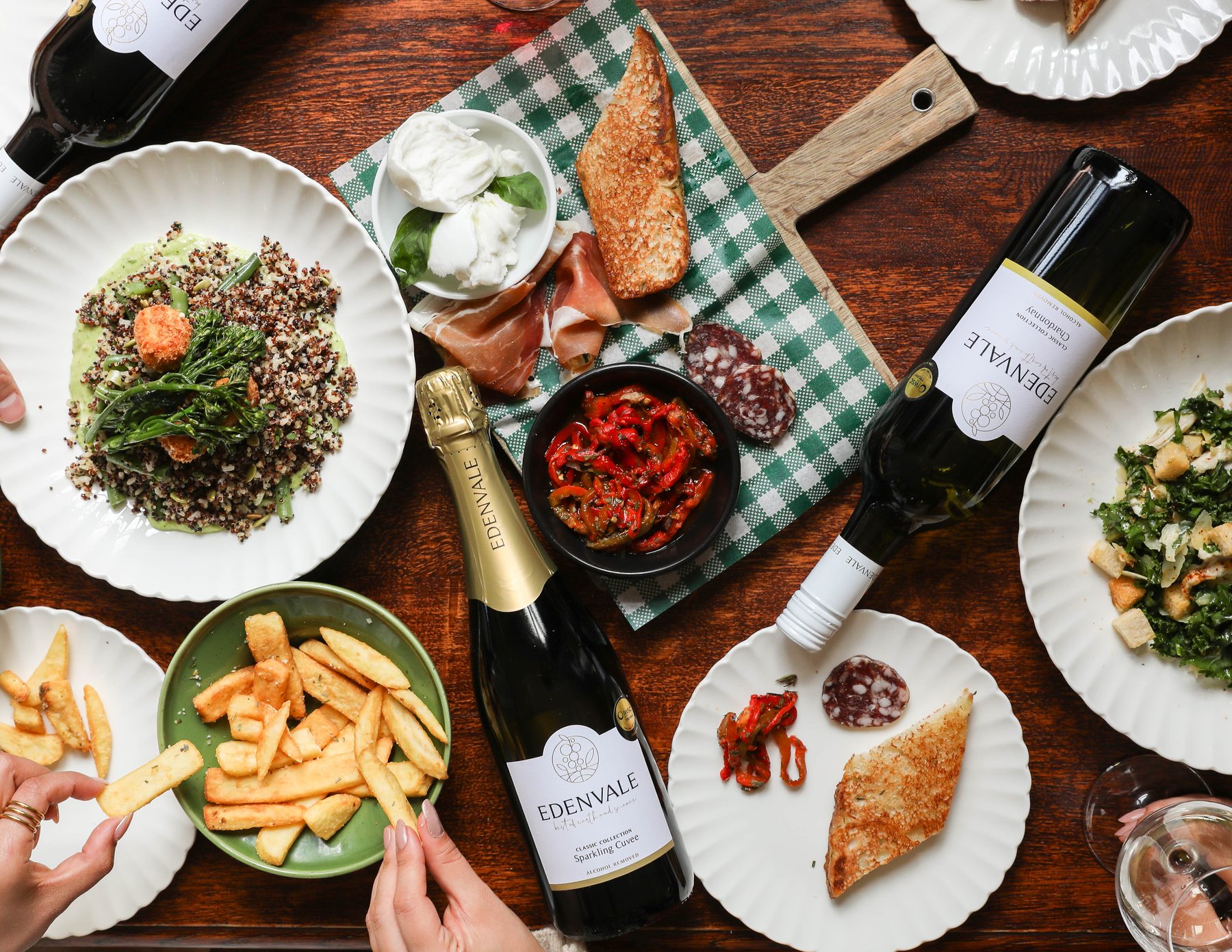 Edenvale Sparkling Cuvee and Chardonnay shared over lunch