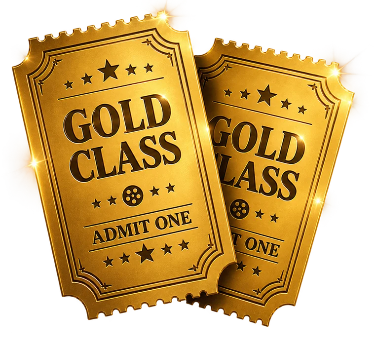 Two Gold Class admit one cinema tickets
